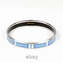 HERMES BRACELET 65 Narrow Palladium-Plated Printed Enamel Bangle