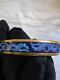 Hermes Bangle Bracelet Pm Gold Plated Metal Blue Enamel Horse Print Authentic