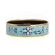 Hermes Blue Enamel Bangle Bracelet 7.5 Gold Tone Auth #2845
