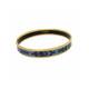 Hermes Blue Enamel Bangle Bracelet 8.3 Gold Tone Auth #030f
