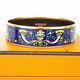 Hermes Blue & Gold Enamel Bangle Bracelet #051116