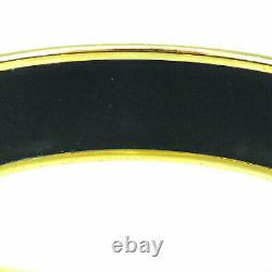 HERMES Blue & Gold Enamel Bangle Bracelet #051116