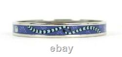 HERMES Blue LES LEOPARDS Tail Print Enamel Bangle Bracelet