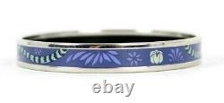 HERMES Blue LES LEOPARDS Tail Print Enamel Bangle Bracelet