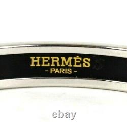 HERMES Blue LES LEOPARDS Tail Print Enamel Bangle Bracelet