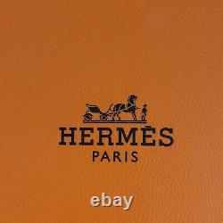 HERMES Blue Narrow Quadrige Design Enamel Bracelet Palladium Size 65