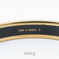 HERMES Bracelet Bangle Enamel Email PM Blue Red Gold authentic