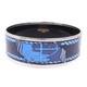 Hermes Bracelet Bangle Enamel Metal Silver Blue Black