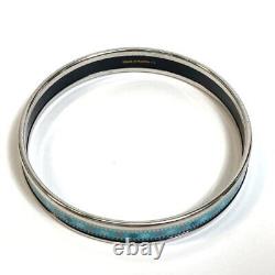 HERMES Bracelet Bangle Enamel PM Total pattern Light Blue x Silver Color Used