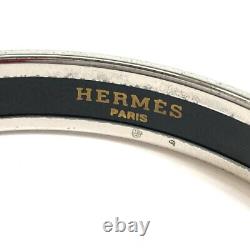 HERMES Bracelet Bangle Enamel PM Total pattern Light Blue x Silver Color Used