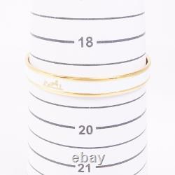 HERMES Bracelet Bangle Metal Enamel Gold Pale Blue