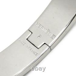 HERMES Bracelet Click PM Metal Enamel Blue Silver Silver Metal Fittings