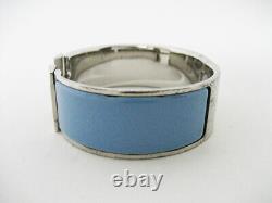 HERMES Bracelets Blue Silver Enamel Metal Boxed Arm circumference 16.5 cm