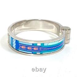 HERMES Charnière PM Bracelet Bangle Metal / enamel blue/SilverHardware