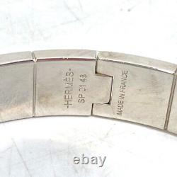 HERMES Charnière PM Bracelet Bangle Metal / enamel blue/SilverHardware