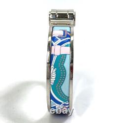 HERMES Charnière PM Bracelet Bangle Metal / enamel blue/SilverHardware