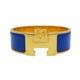 Hermes Clic Clac H Bracelet Blue Enamel Gold Plated H300001f