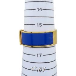 HERMES Clic Clac H Bracelet Blue Enamel Gold Plated H300001F