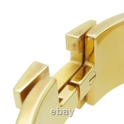 HERMES Clic Clac H Bracelet Blue Enamel Gold Plated H300001F
