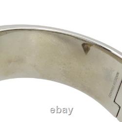 HERMES Clic Clac H Bracelet Blue Enamel Silver Plated