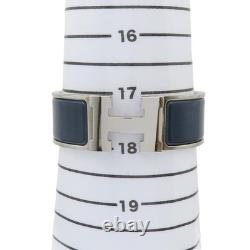 HERMES Clic Clac H Bracelet Blue Enamel Silver Plated HERMES Clic Clac H Bracelet Blue Enamel Silver Plated