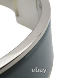 HERMES Clic Clac H Bracelet Blue Enamel Silver Plated HERMES Clic Clac H Bracelet Blue Enamel Silver Plated