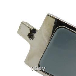 HERMES Clic Clac H Bracelet Blue Enamel Silver Plated