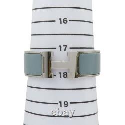 HERMES Clic Clac H Bracelet Blue Enamel Silver Plated