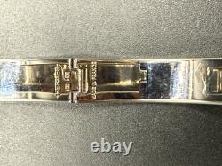 HERMES Clic Clac H Light Blue Enamel Silver Palladium Bracelet