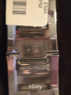 HERMES Clic Clac H Light Blue Enamel Silver Palladium Bracelet