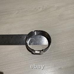 HERMÈS Clic Clac H Silver & Blue Enamel Bangle Bracelet Turnlock Oval 6.2in