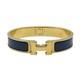 Hermes Clic H Bracelet Blue Enamel