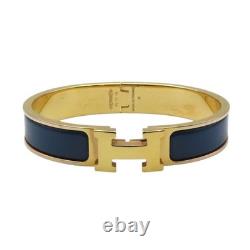 HERMES Clic H Bracelet Blue Enamel