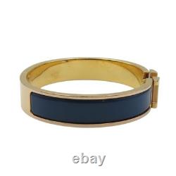 HERMES Clic H Bracelet Blue Enamel