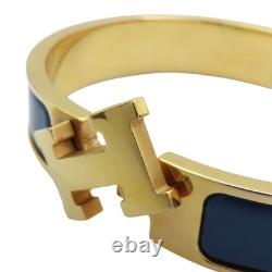 HERMES Clic H Bracelet Blue Enamel