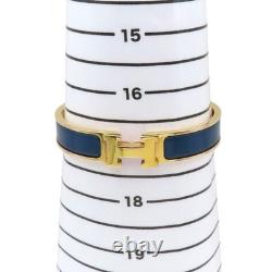 HERMES Clic H Bracelet Blue Enamel
