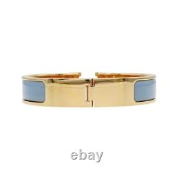 HERMES Clic H Bracelet Blue Enamel Gold Plated