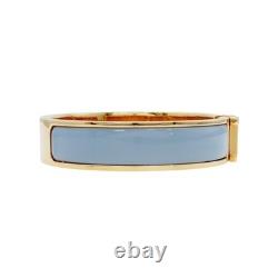 HERMES Clic H Bracelet Blue Enamel Gold Plated