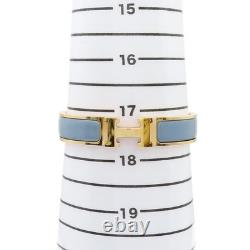HERMES Clic H Bracelet Blue Enamel Gold Plated