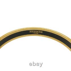 HERMES Email Bangle PM Blue Enamel Bracelet Pre-owned
