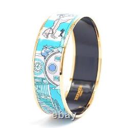 HERMES Email GM Enamel Bracelet Blue