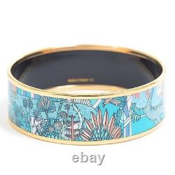 HERMES Email GM Enamel Bracelet Blue