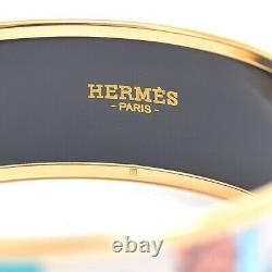HERMES Email GM Enamel Bracelet Blue