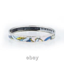 HERMES Emaille L'Instruction du Roy Enamel, Blue & Pink Bracelet