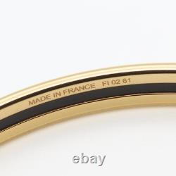 HERMES Enamel Bangle Bracelet Blue Gold Plated Metal 7.68 in Ladies Authentic
