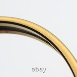 HERMES Enamel Bangle Bracelet Blue Gold Plated Metal 7.68 in Ladies Authentic