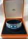 Hermes Enamel Bangle Bracelet Blue Silver Hardware With Original Box Authentic
