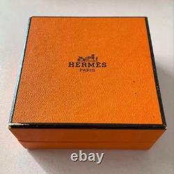HERMES Enamel Bangle Bracelet Blue Silver Hardware with Original Box Authentic