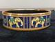Hermes Enamel Bangle Bracelet Elephant Pattern Gold Rim Blue Fashion Item Auth