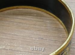 HERMES Enamel Bangle Bracelet Elephant Pattern Gold Rim Blue Fashion Item Auth